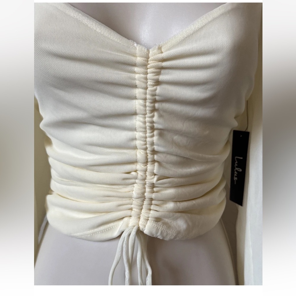 Lulu's Cream Ruched Blouse - Picture 2 of 9